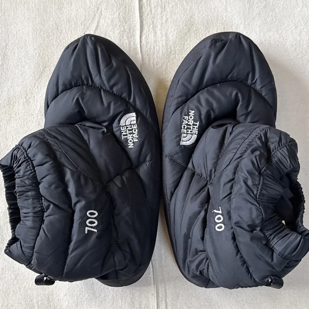 North Face Down 700 Mens Size XL Bootie Black Down Puffer Style Slipper